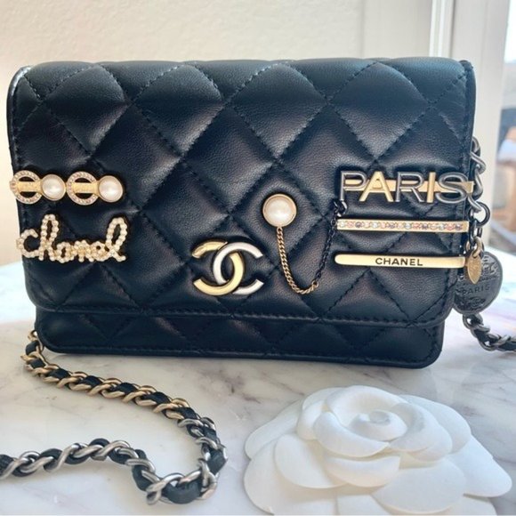 CHANEL Coco Clips Black 22C Mini WOC Wallet on Chain Bag Limited Edition RARE - Picture 1 of 16